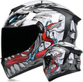 Full Face Motorcycle Helmet with Retro Graphics - Slim Open-Face paint