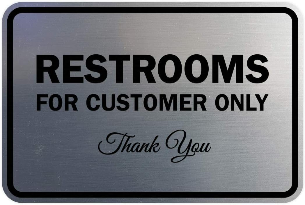 Classic Framed Restrooms for Customers Sign - 5 Pack Medium