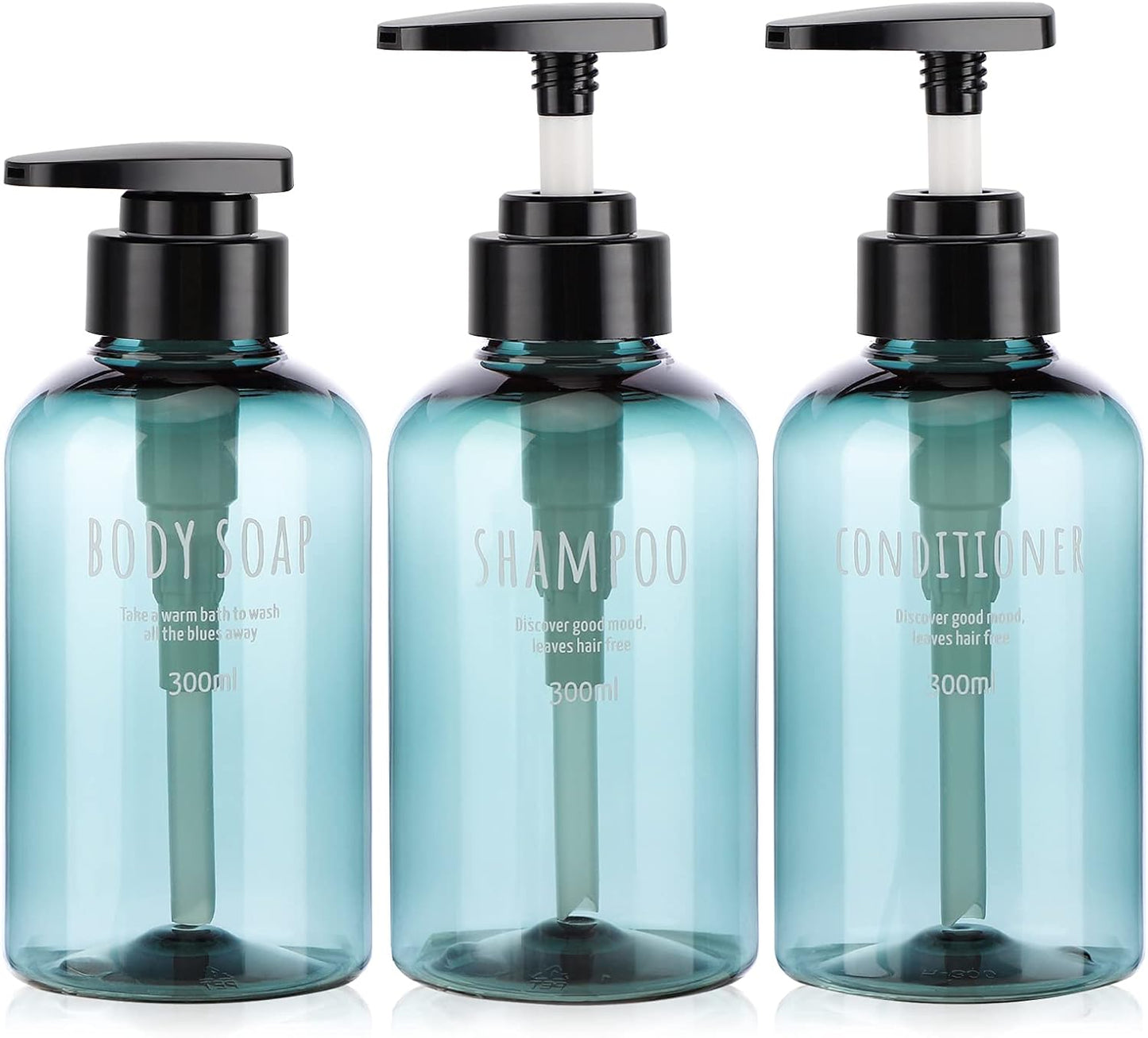Segbeauty 10oz Pump Bottles, 3-Pack for Easy Shower Dispensing