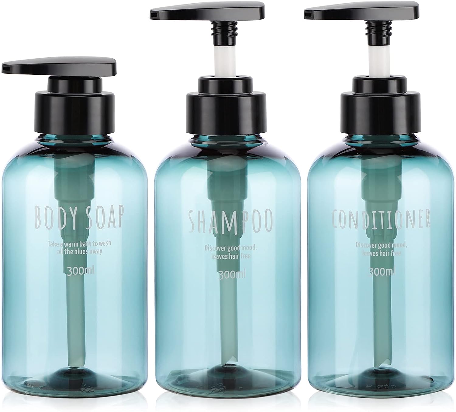Segbeauty 10oz Pump Bottles, 3-Pack for Easy Shower Dispensing