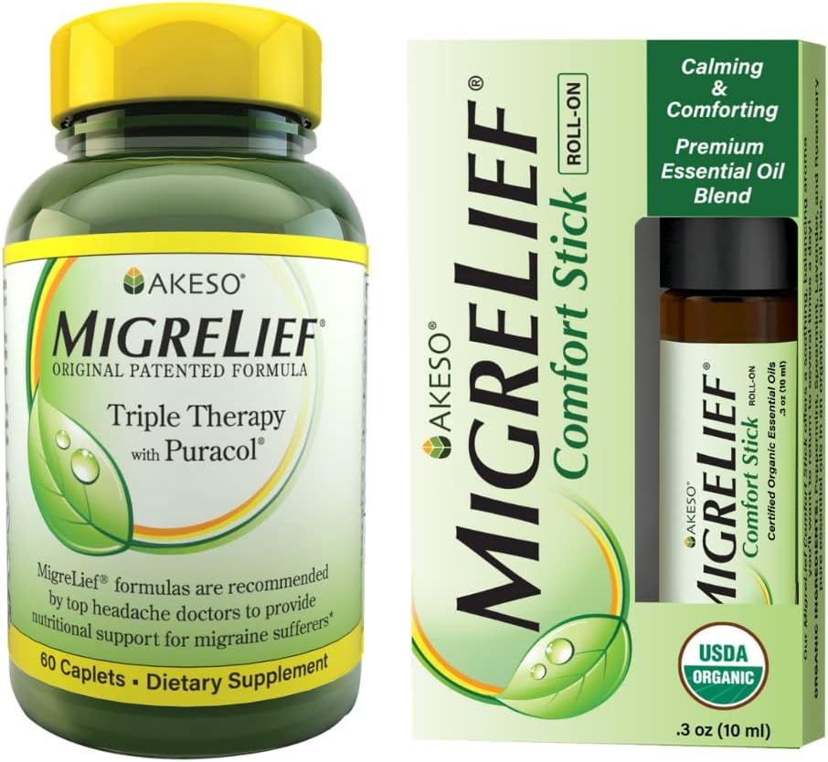 MigreLief Nutritional Support & Comfort Kit for Migraine Relief
