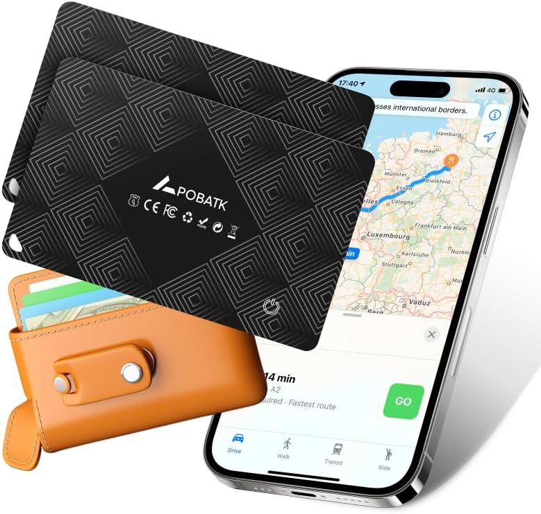 Ultra-Slim Wallet Tracker Card for Apple Find My - 2 Pack