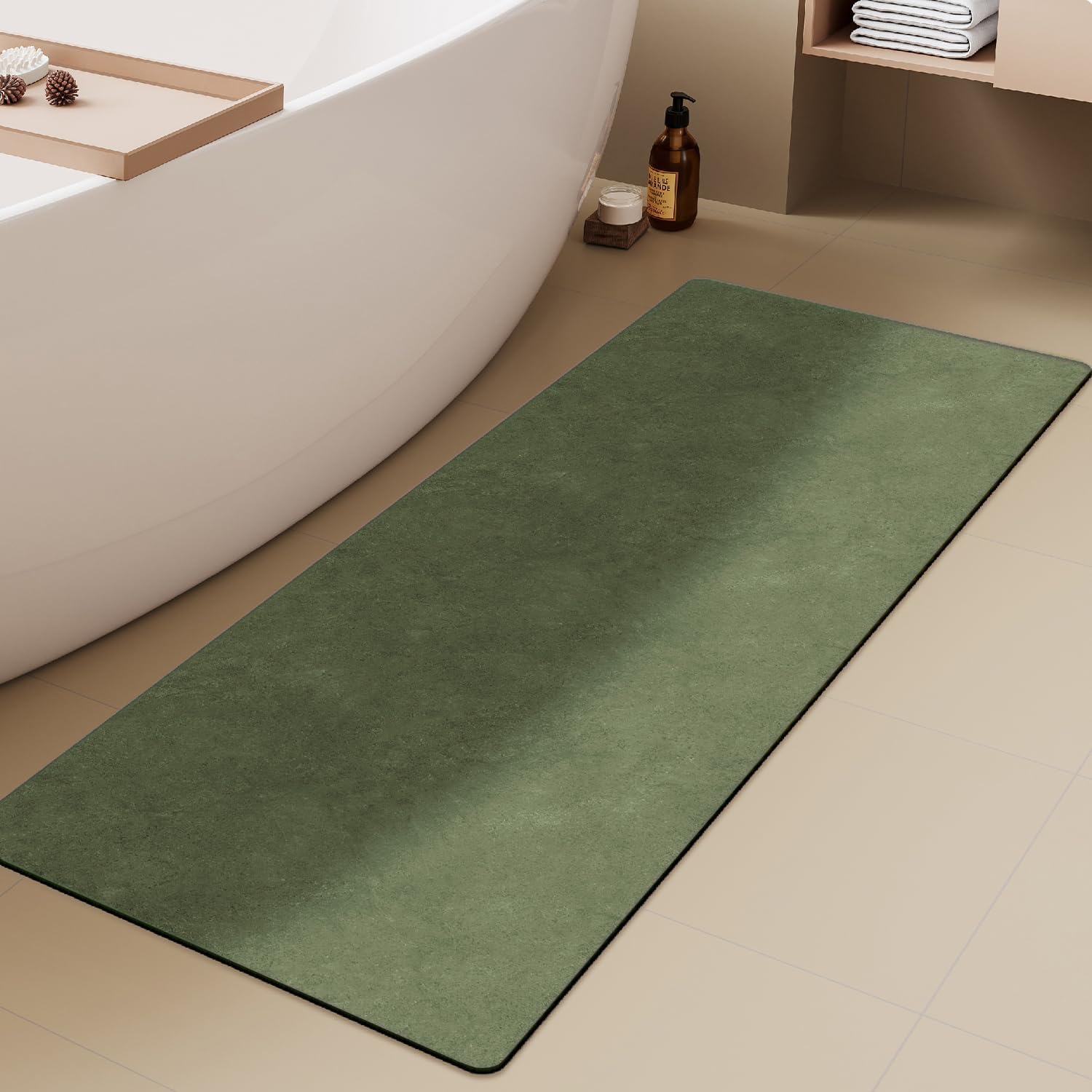 Bathroom Mat Quick Dry Non Slip Washable Thin Absorbent Rug
