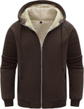 Flygo Sherpa Hoodies for Men Zip Up Heavyweight Warm Jacket - Cozy