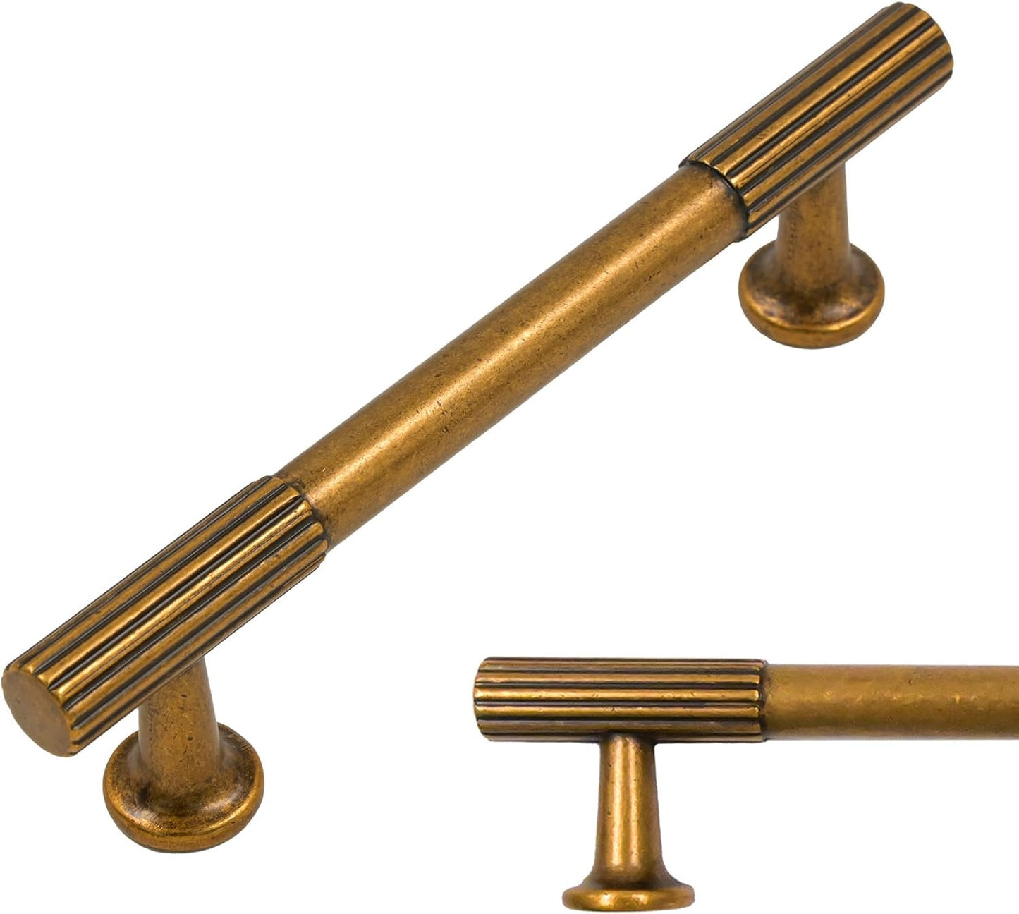 Antique Brass Cabinet Pulls 3.75 Inch for Kitchen Handles