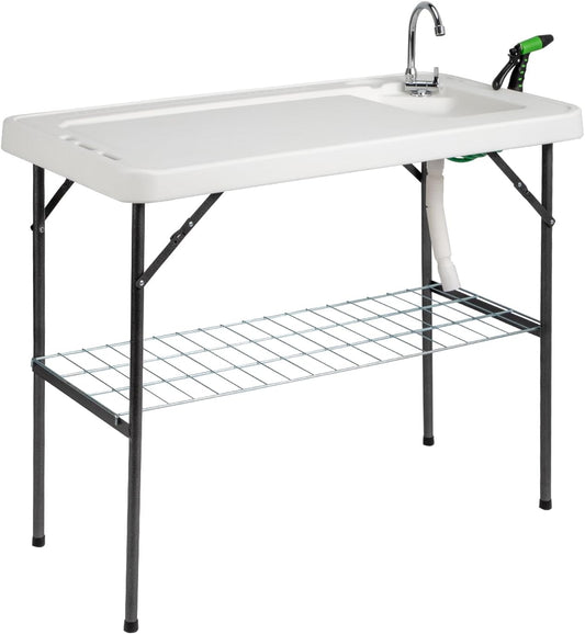 Portable Fish Cleaning Table with Sink by VINGLI