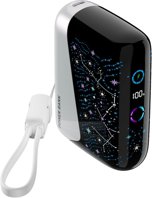 2025 Galaxy Portable Charger with Built in Cables and 12000mAh