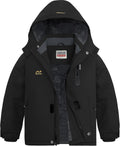 WULFUL Boy's Waterproof Ski Jacket - Warm Fleece Lined Hooded Coat Our