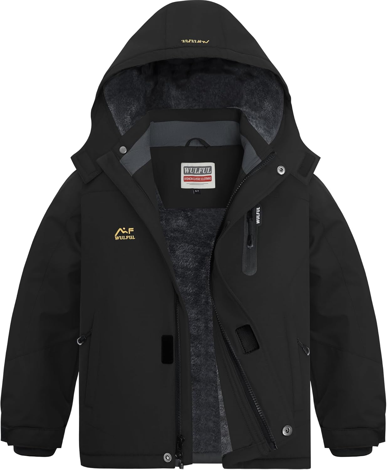 WULFUL Boy's Waterproof Ski Jackets for Cold Weather Fun
