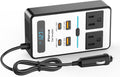 200W Car Power Inverter DC 12V to 110V AC - Compact Multi-Port Charger