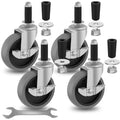 4 Inch Caster Wheels with Locking Brakes - Heavy Duty Stem Casters