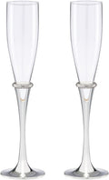 Lenox Devotion Flute Pair - Elegant Silver-Plated Toasting Set