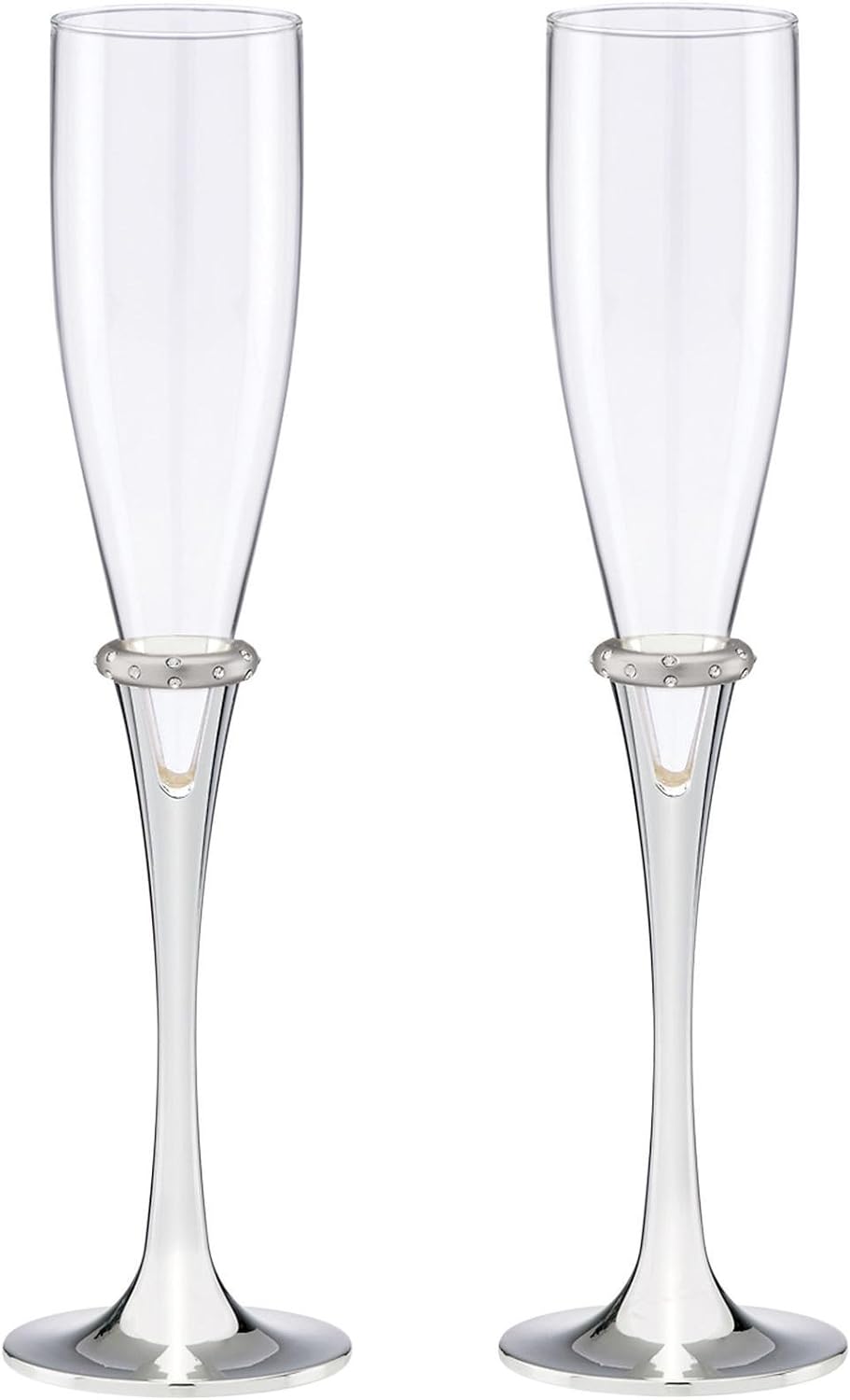 Lenox Devotion Flute Pair - Elegant Silver-Plated Design