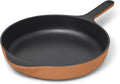 Cast Iron Skillet 10.5 in Enameled Pan - Durable 3-Layer Coating