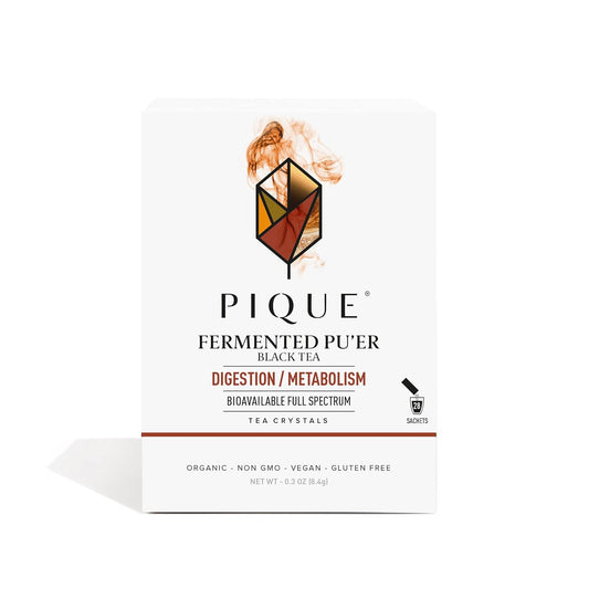 Pique Organic Fermented Black Pu'er Tea for Healthy Metabolism