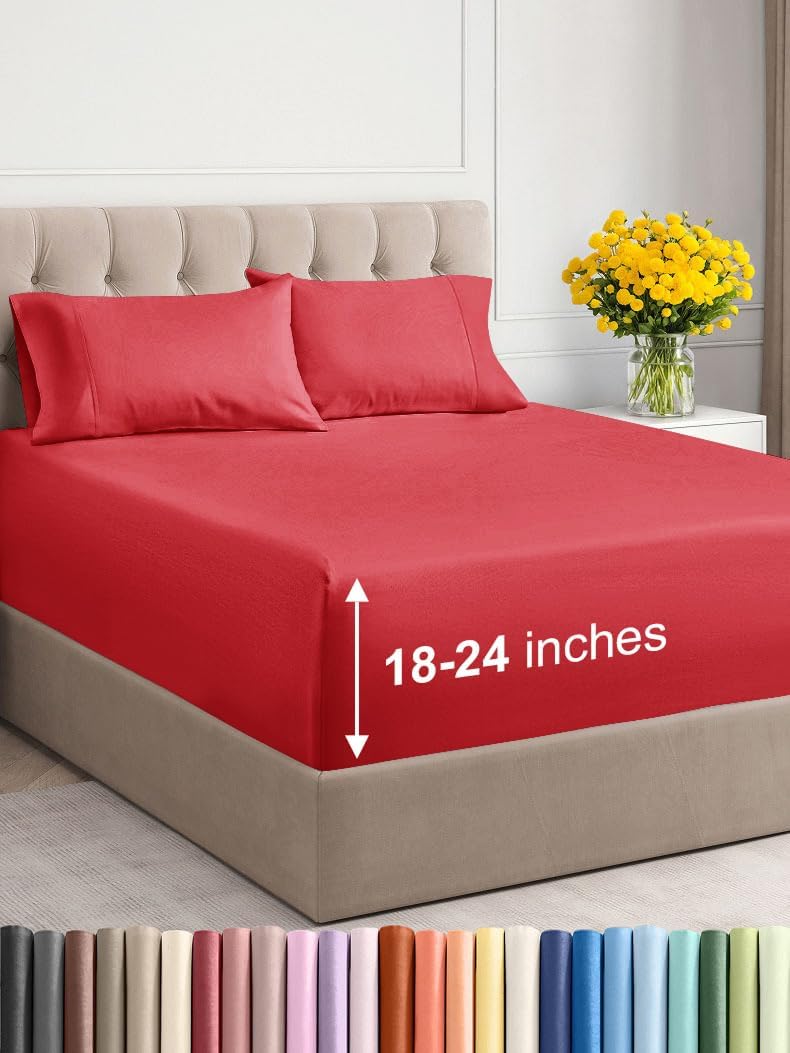 Extra Deep Twin Sheet Set - Breathable & Cooling Luxury Sheets