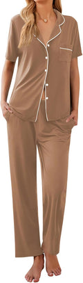 Ekouaer Women Pajamas Set Soft Cotton Blend Short Sleeve - Cozy PJs