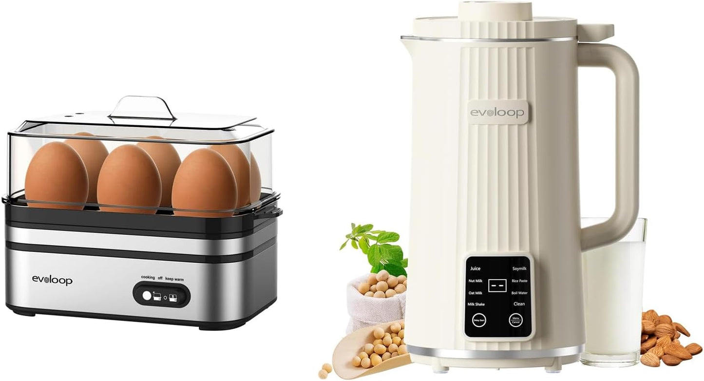 8-in-1 Nut Milk Maker & Rapid Egg Cooker by evoloop