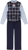 IZOD Boys 4-Piece Fall Plaid Vest Set - Smart Special Occasion Outfit