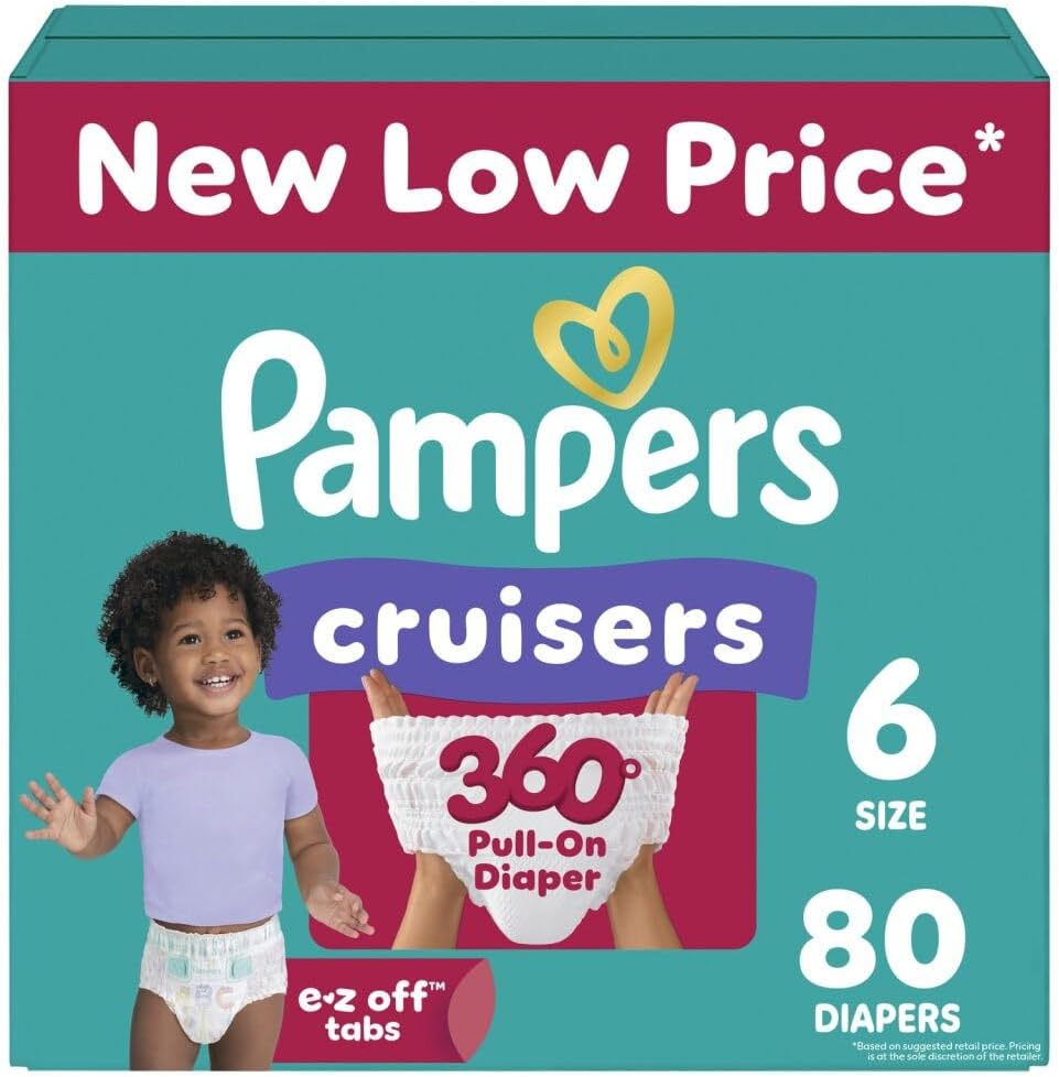Pampers Cruisers 360 Diapers Size 6 - 80 Count for Active Babies