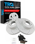 TRQ Front Ceramic Brake Pad & Performance Rotor Kit - Quiet Stopping