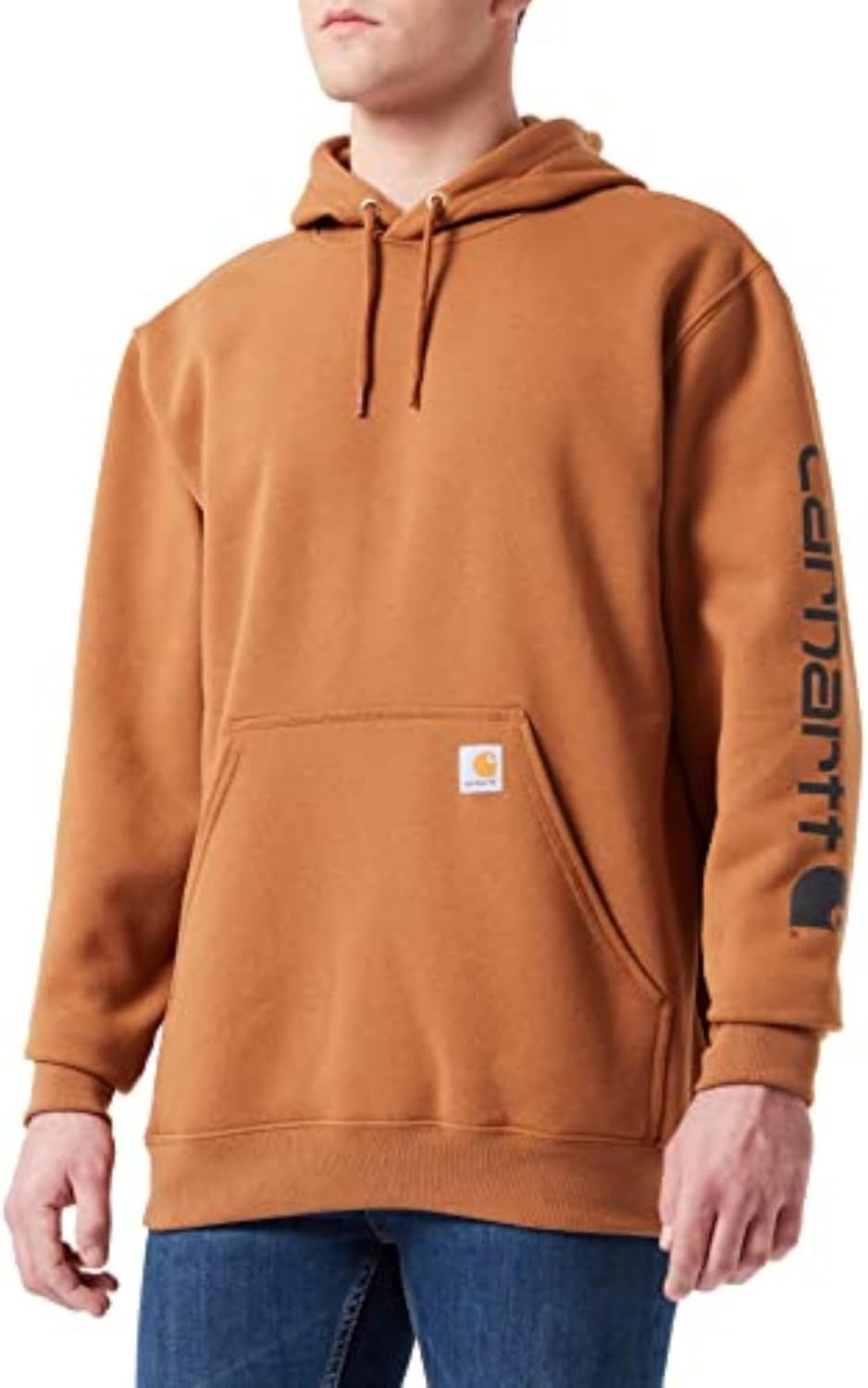 Carhartt Men's Midweight Signature Sleeve Logo Hooded Sweatshirt