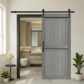 36in x 84in Elephant Gray MDF Barn Door with 6.6ft Hardware Kit