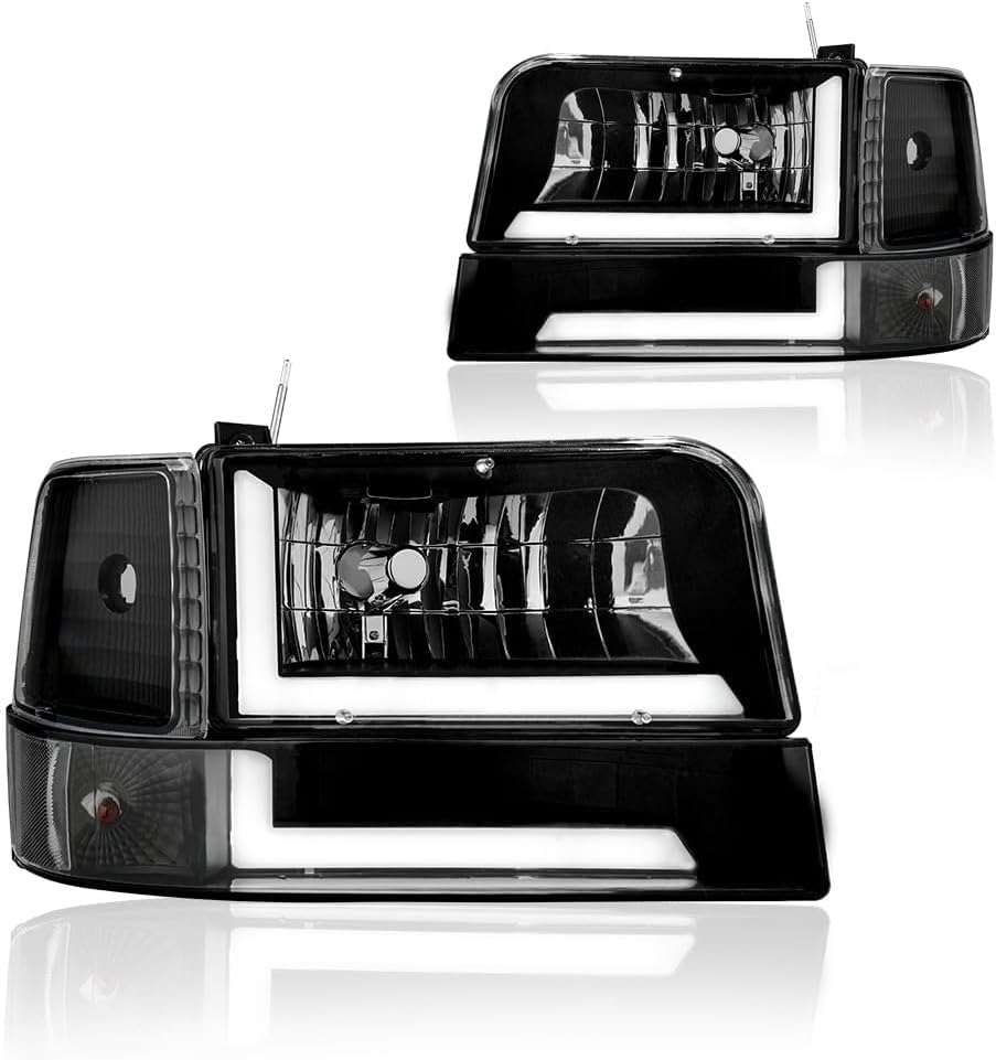 LED DRL Headlight Assembly for 1992-1996 Ford F150 F250 F350