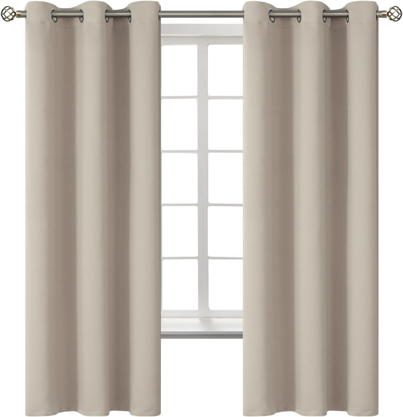 BGment Room Darkening Curtains for Bedroom - 63 Inch Panels