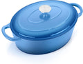 E-far 7QT Oval Dutch Oven Pot with Lid - Best for Sourdough & Roasts