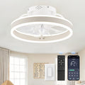 Low Profile Ceiling Fan with Light 13 in Fandelier - Dimmable LED