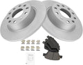 TRQ Rear Ceramic Brake Pad & G-Coated Rotor Kit - Direct Fit for VW