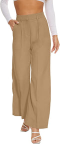 High Waist Wide Leg Trousers for Women - Stylish Business Pants