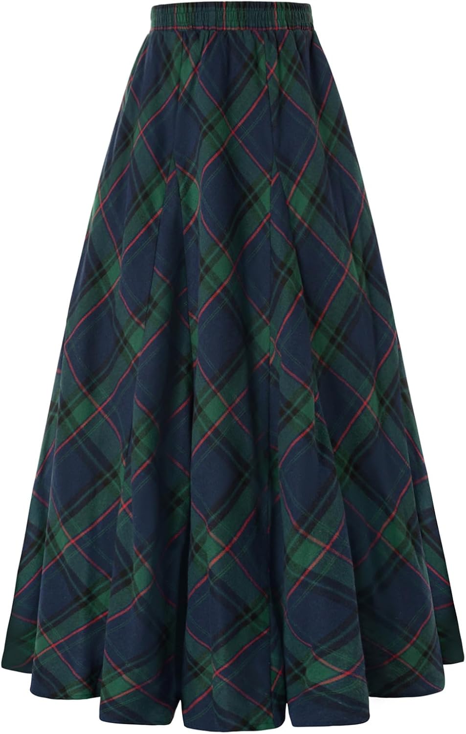 Scarlet Darkness Long Plaid Skirts for Women High Waist A Line