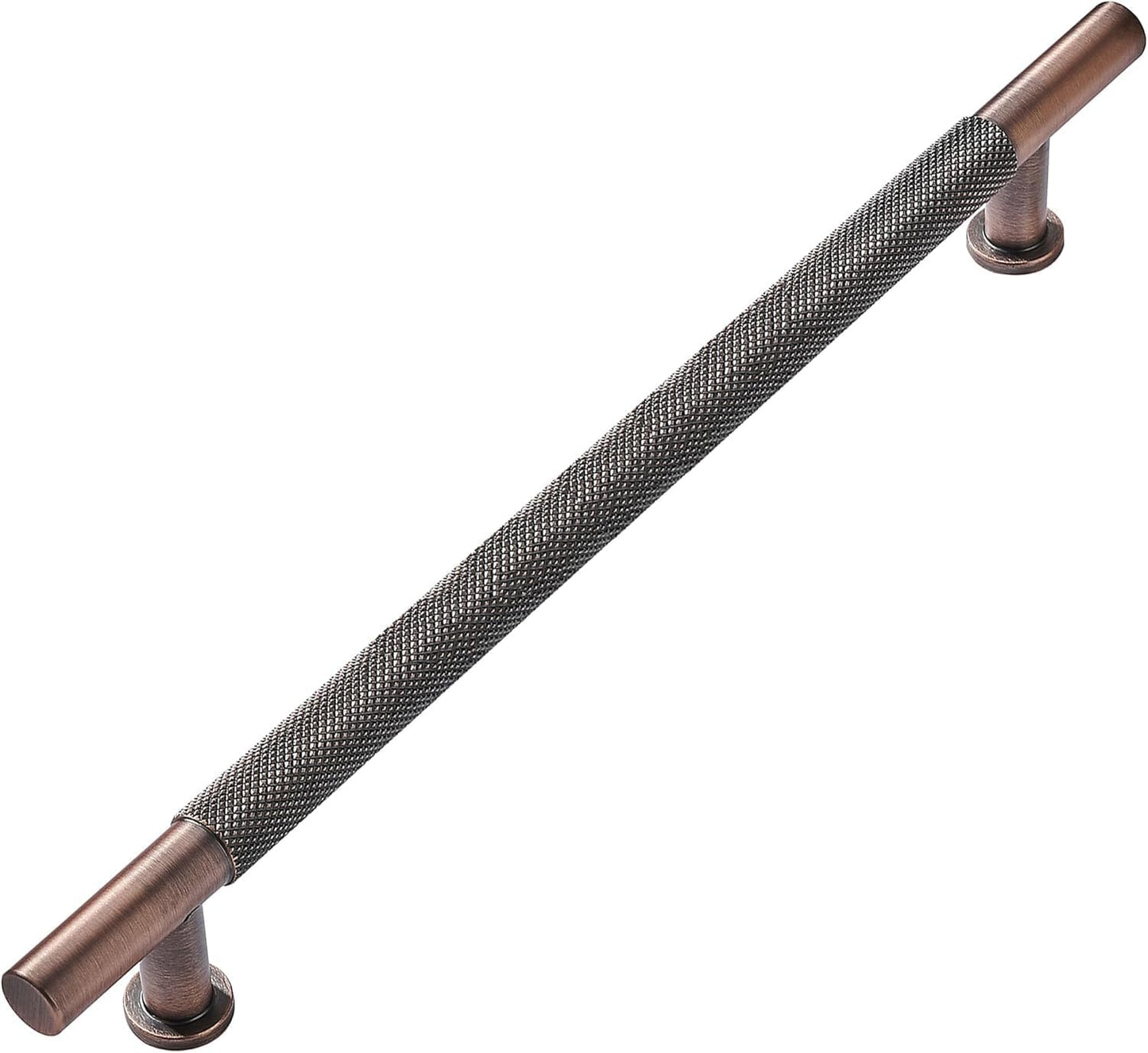 12 Inch Solid Knurled Appliance Pulls in Brushed Antique Copper
