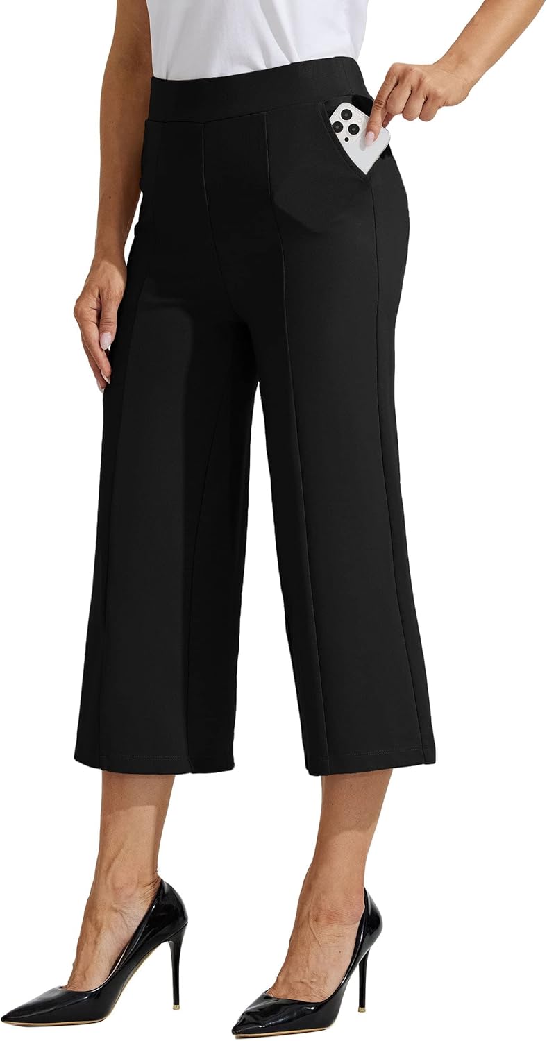 Willit Women's Capri Pants for Yoga and Business Casual Wear