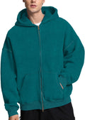 FAIABLE Double Zip Up Hoodie Oversized Acid Wash - Heavyweight Vintage