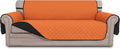 Reversible Orange/Black 3-Cushion Sofa Cover - Water Resistant Fit