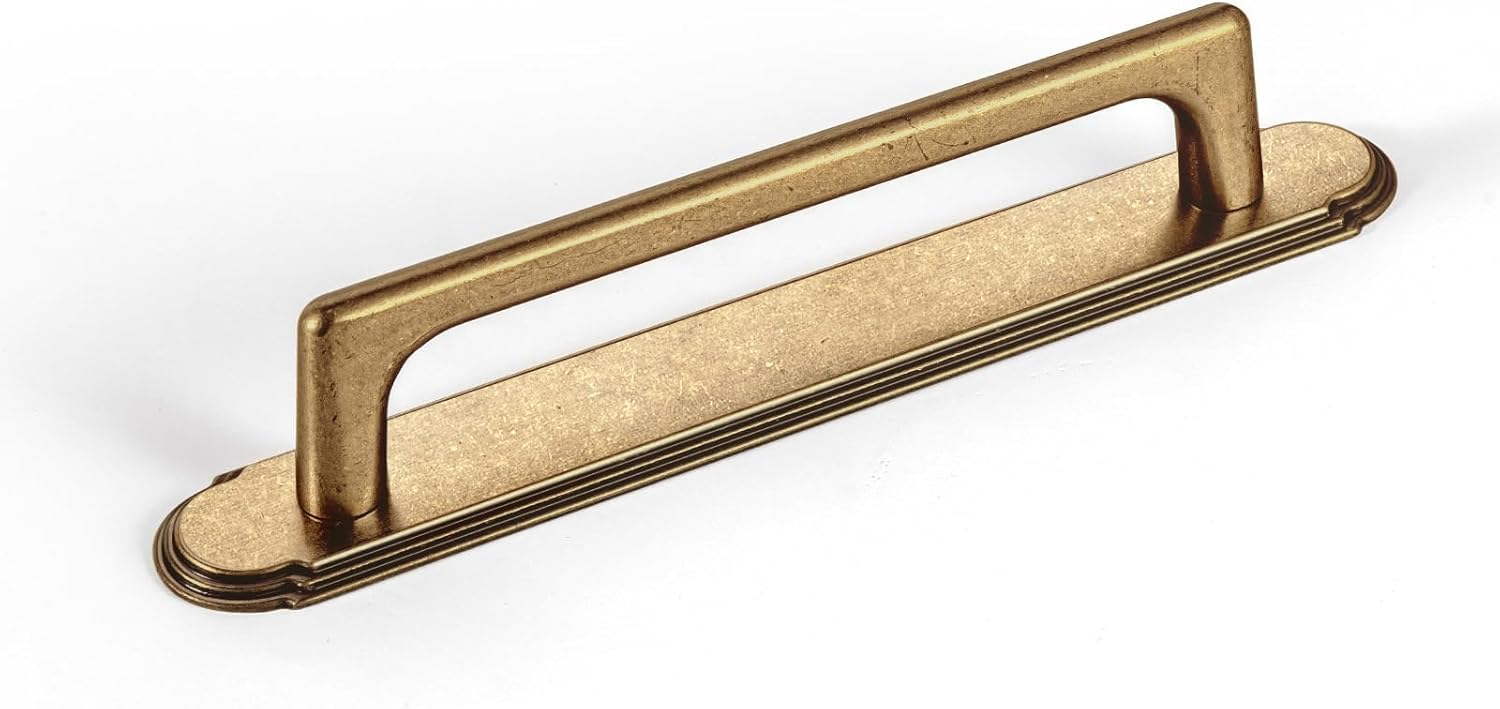 Goo-Ki Antique Brass Cabinet Pulls with Backplate for Elegance