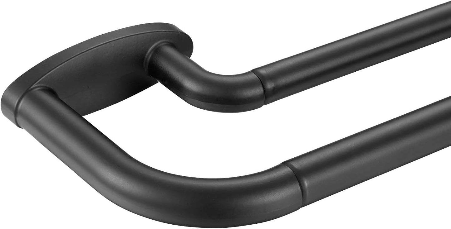 Double Curtain Rods Matte Black for Room Darkening Curtains