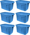 Rubbermaid Roughneck Tote 18 Gal 6 Pack - Durable Stackable Storage