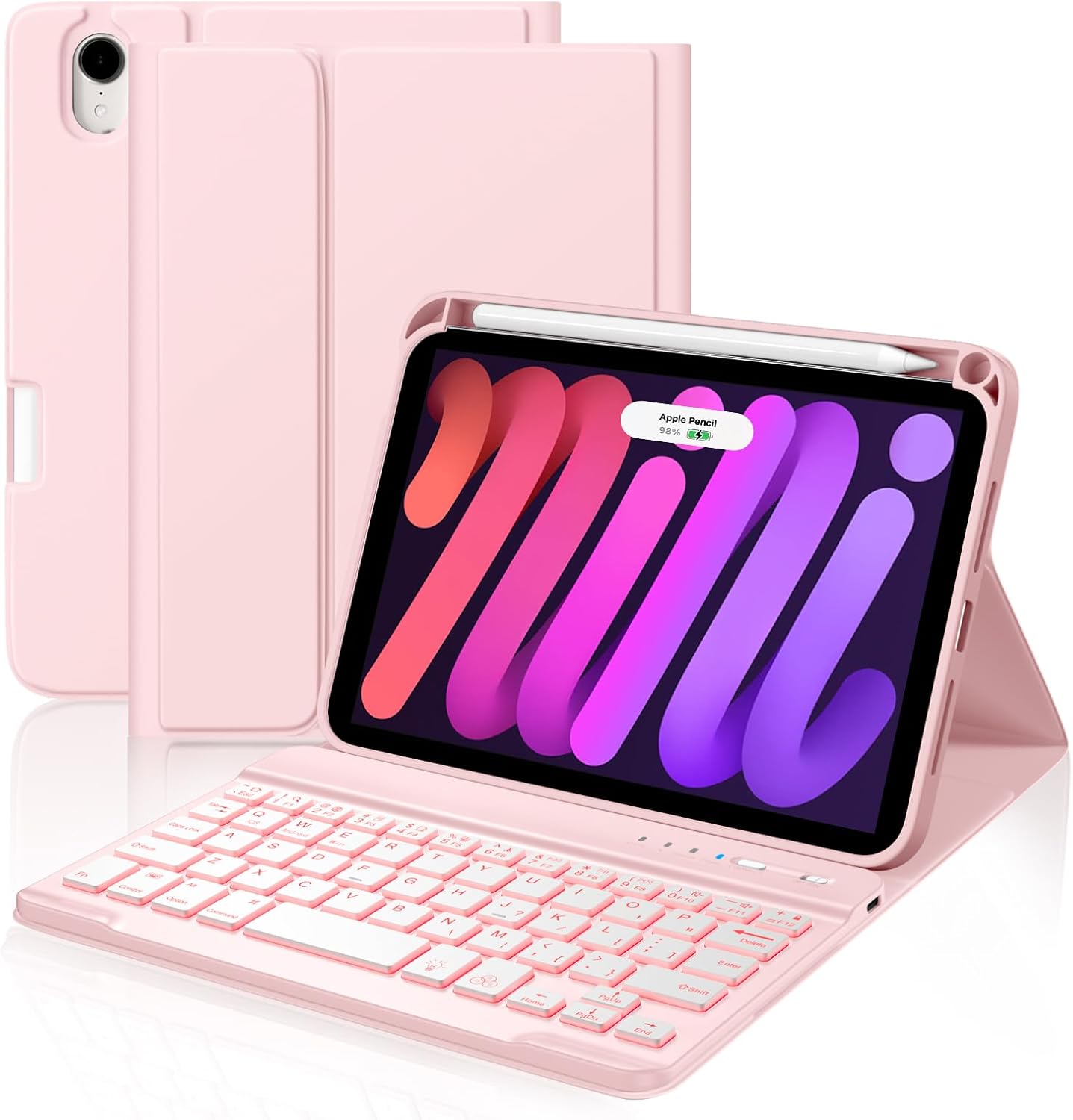 Cousper iPad Mini 7 Keyboard Case with Detachable Backlit Cover