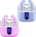 TAGRY X08 Purple & Sunset Pink True Wireless Earbuds - 60H Playback