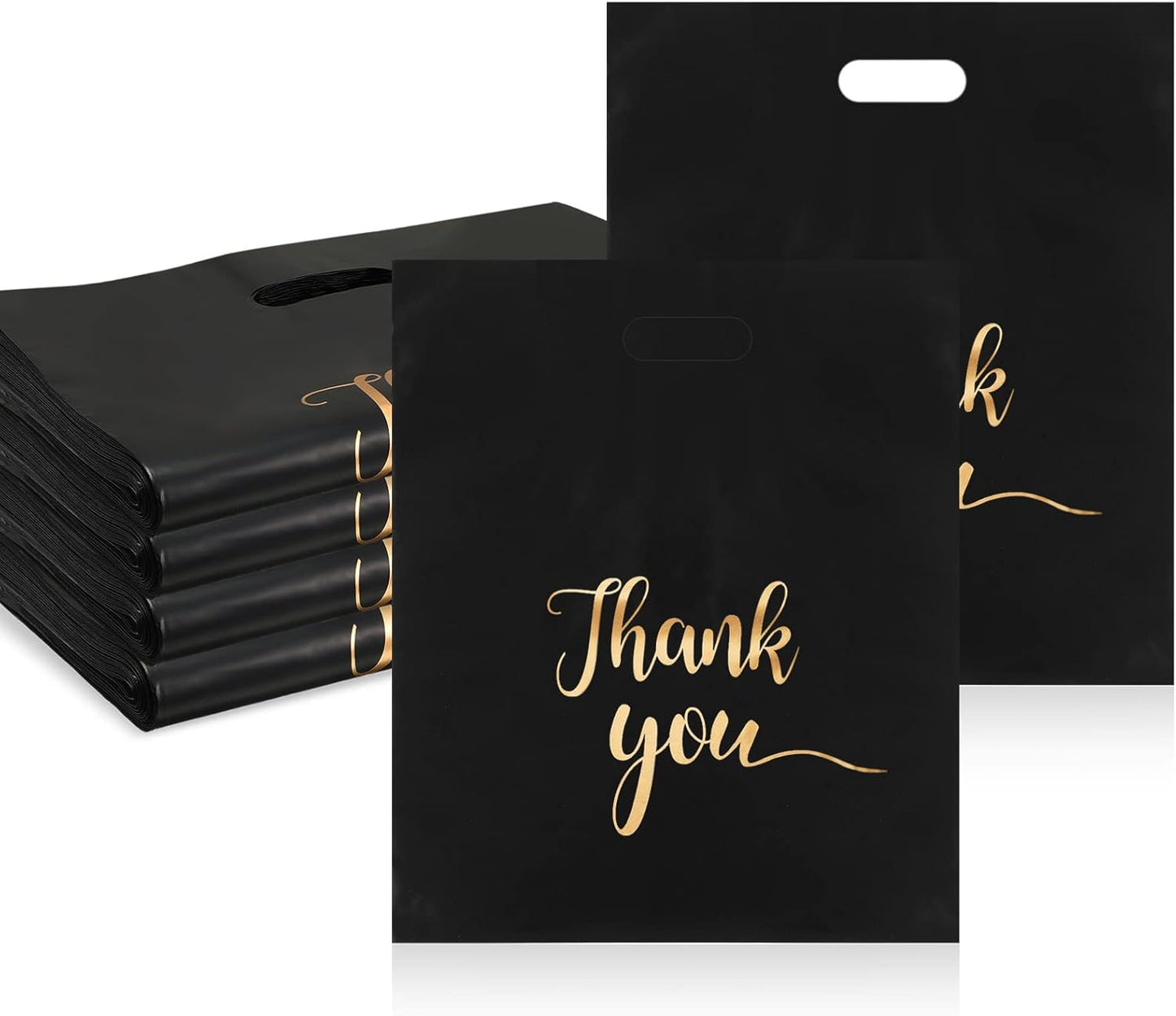 Thank You Merchandise Bags - 200 Pcs Reusable Plastic Bags