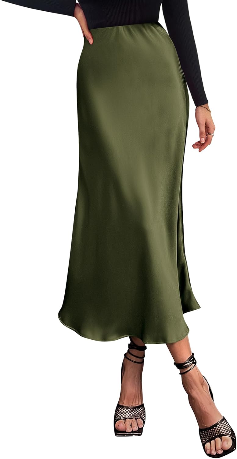 Elegant Long Satin Skirt for Women - Perfect for Any Occasion