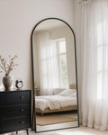 Full Length Mirror with Stand 64in x 21in Arched Full Body Mirror