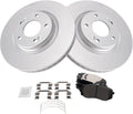 TRQ Front Posi Ceramic Disc Brake Pad & Coated Rotor Kit - Direct Fit