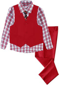 Boys 4 Pieces Slim Fit Suits Set for Formal Dresswear