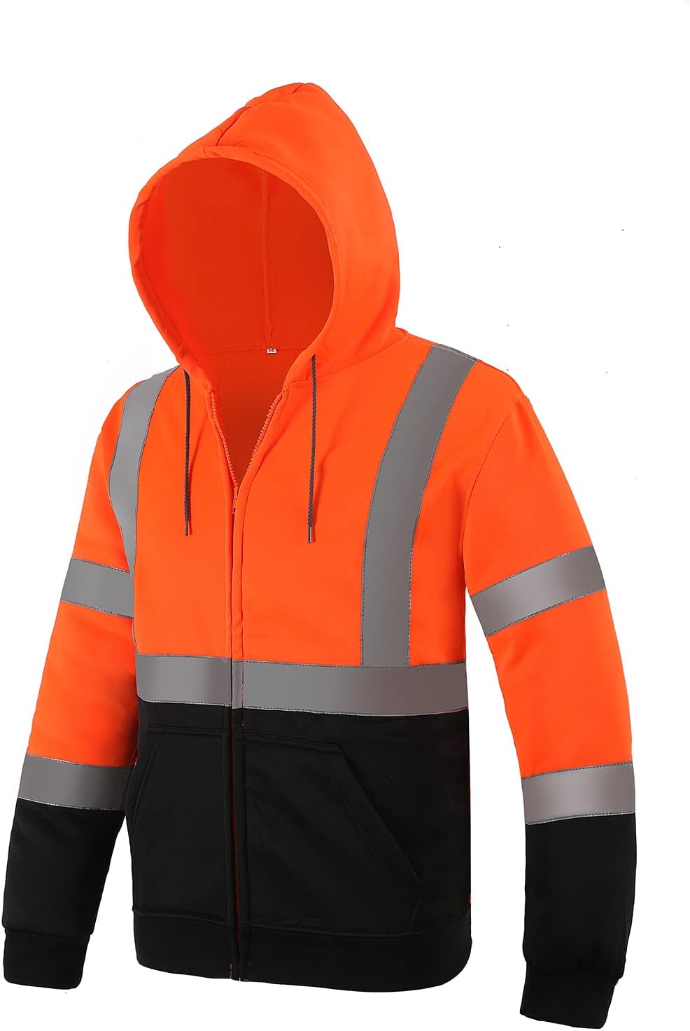 High Visibility Safety Sweatshirt for Men with Reflective Stripes