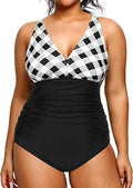 Aqua Eve Plus Size One Piece Swimsuit - Tummy Control V Neck